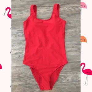 Backless Red One Piece Bathing Suit
